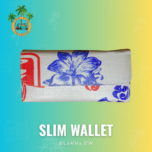 Slim wallet with floral design on a gradient background from Tuk Tuk Trading