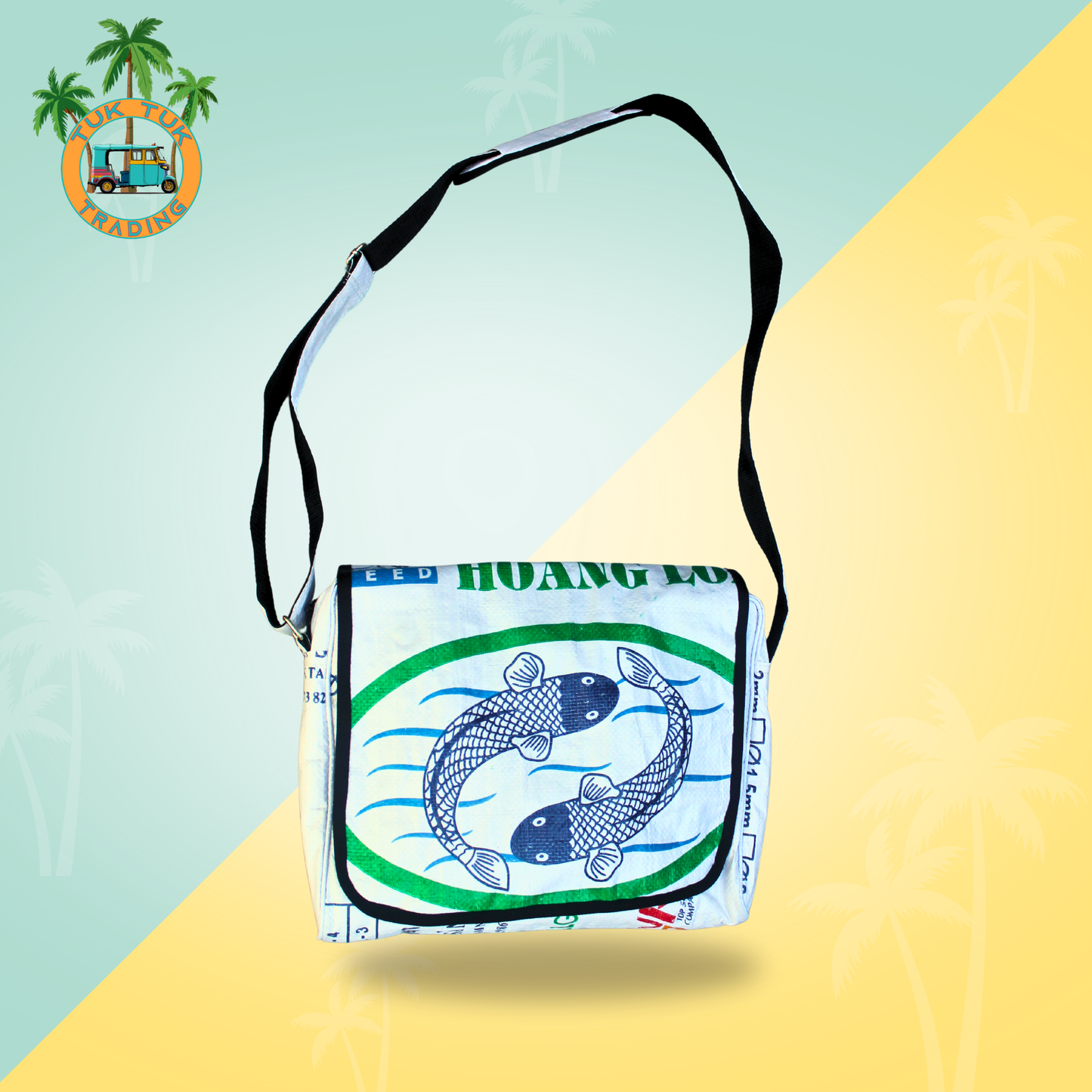 Large Messenger Bag with Koi Fish Design available at ShopTukTuk.com