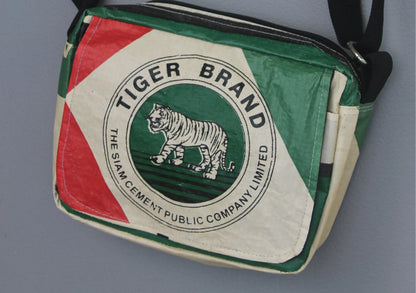 Small cross body bag with Tiger Brand logo from TukTuk Trading