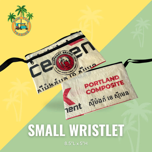 Two small wristlets with visible Elephant branding on a yellow and green background from TukTuk Trading